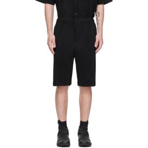 Homme Plisse Issey Miyake 반바지 블랙 먼슬리 컬러 메이 쇼츠 232729M193000