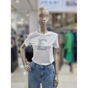 제시뉴욕 세이브존04 큐빅 E로고 얆은 면 티셔츠 DEM5TZ2560TZ