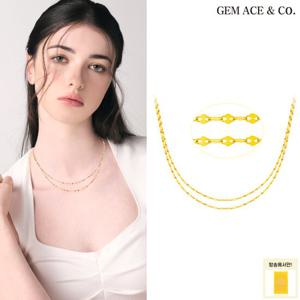 제메이스 24K순금 오로라 두줄 목걸이+99.99% 골드바