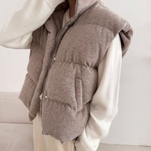 샵앤) FW 여성 하이넥 방한 패딩 조끼 21DS-WVS-3973-그레이
