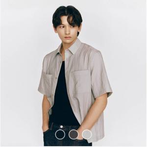 [지오다노]남자 여름 쿨 오버핏 포켓 반팔 셔츠 045513