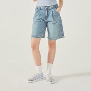 [후아유]여성 Pin Tuck Denim Loose-fit Shorts(F) WHTJF2534F