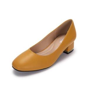 [무크] 여성 드레스 펌프스 구두 4CM 옐로우 블랙 422154