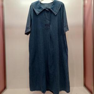 Latium HC06 데님 H라인 반오픈 5부반팔 주머니 카라 여름 쿨청원피스 T2523op26