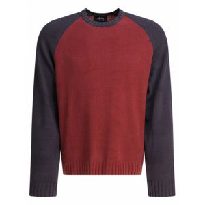 [STUSSY] 남성 COLORBLOCKED 라글란 크루 117264 0629 BRICK 레드 /3