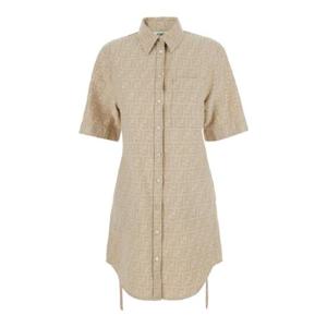 FENDI CHAMBRAY FF MINI DRESS FLD562ASMFF1SAZ