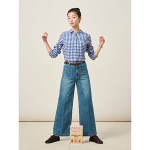 [빈폴레이디스] 아웃포켓 와이드 데님 팬츠  블루 (BF5321C07P)