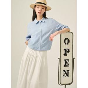 [빈폴레이디스] 서머 리넨 혼방 샴브레이 헤링턴 점퍼  블루 (BF5439C01P)