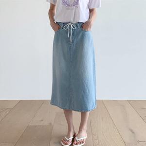 [헤레이스]스트라이프 데님스커트_YMSH25SS918