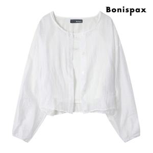 [보니스팍스] 레이스 리본 자수 블라우스 셋업 (XP6SH022M0)