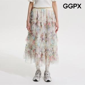 [GGPX] 플라워 티어드 레이스 스커트 (GP6SK010F)