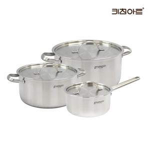 키친아트 그랑제 IH인덕션 통3중 스텐304 냄비세트 3종C 편16+양20+양24