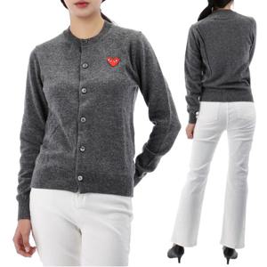 24FW 꼼데가르송 레드 하트 와펜 가디건 AXN007 GREY