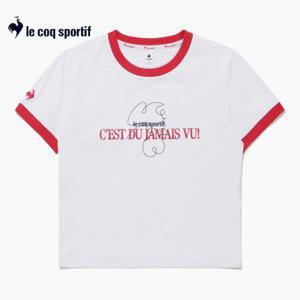 [르꼬끄]우먼스 링거 반팔티 QQ122TRS31 WHT 여성 티셔츠