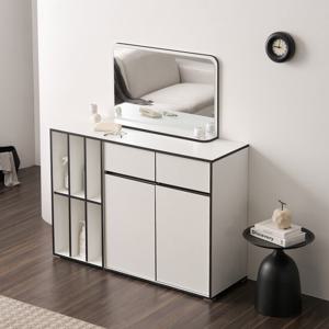 보루네오 마르체 바움 1200 와이드 LP보관 2칸 서랍수납장 화장대형 BOW550C (착불)
