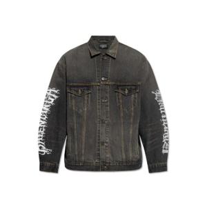 Balenciaga 로고 프린트 데님 재킷 773804TBP47 3721 TP936674777