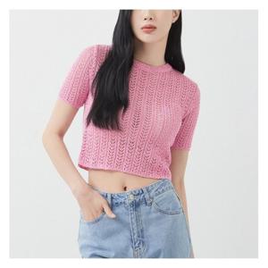[미쏘]라운드넥 크로쉐 풀오버 (MIWKAC511T-T)