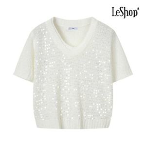 [르샵]스팽글 부클 V넥 니트 (BP4KP022A)