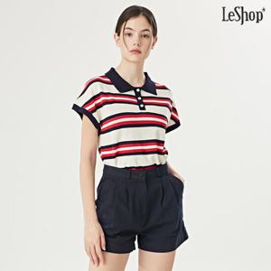 [르샵]데일리 스트라이프 카라 배색 반팔 니트 (DO2KT016A)