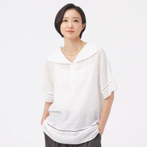 [빌드]BPMB435 체크 시스루 세일러 BL/빅사이즈/미시/여성/여름