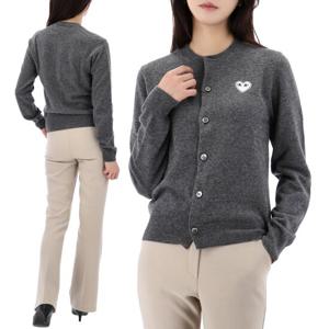 25SS 꼼데가르송 화이트 하트 와펜 가디건 AXN061 GREY