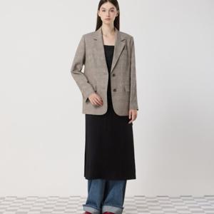 [씨씨콜렉트] 린넨 블렌드 글렌 체크 싱글 자켓 C252MSF034