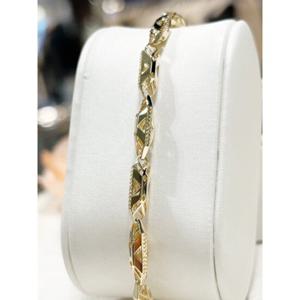 미니골드 14k [남여 공용] 맨즈 블럭 17.5cm 팔찌 BLES4003