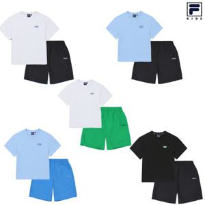 [휠라키즈]키즈 에센셜 반팔 5부바지 셋업/FK2RSH2001