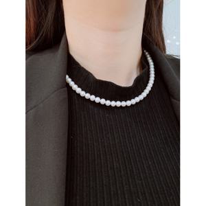 미니골드 14K 클래식 천연 담수진주 비드 목걸이 NWWM4002