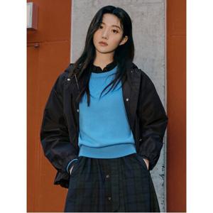 [빈폴레이디스] 코튼 볼륨 소매 니트 블루 (BF4251C01P)