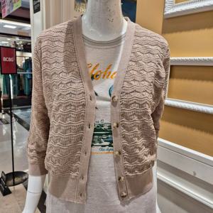 [BCBG] 비씨비지 가을24 크로쉐 V넥 가디건 B4C7K201