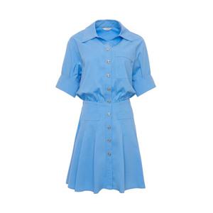 [SATIN] 단추 포인트 셔츠 원피스 S242S673