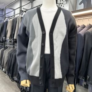 [바쏘옴므]패턴포인트 오버핏 하프 가디건 WSY1WA18