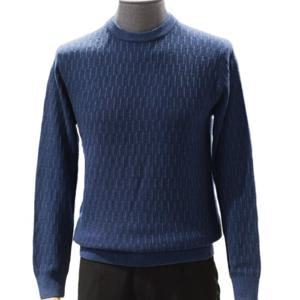 [바쏘]F/W 블루 짜임 패턴 라운드넥 니트 BSY3WR47ABU