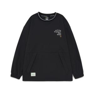 내셔널지오그래픽 키즈 K241USW060 바시티 우븐 맨투맨 CARBONBLACK