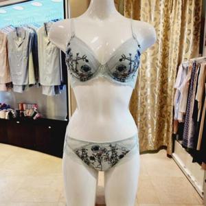 비너스 VBRB473AB 프린트자수 패드브라 헴팬티세트