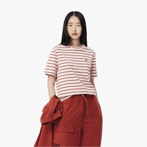 [시즌오프 30% 인하] 라코스테 공식 여성 멀티 스트라이프 반팔 티셔츠 TF0352-55G FYI