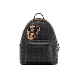 BAPE x MCM 비세토스 스타크 백팩 스몰 미디움 블랙 MMKESVE05BK001