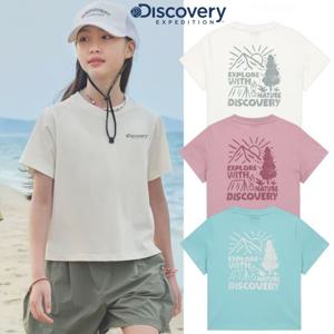 디스커버리키즈 DKRS7B053 여아 프레시벤트 캠핑그래픽 반팔티셔츠