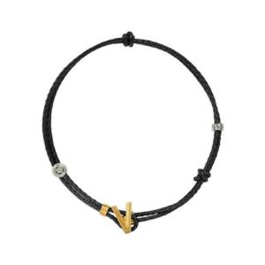 25 SS 베르사체 V2025 체인 레더 네크리스 10189781A00637 TP432092891