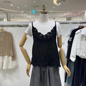 [밸리걸] 크로셰 배색 뷔스티에 242180