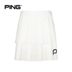[핑](본사) [PING] 여성 언발 플리츠 큐롯 스커트 121D2PC353_WH