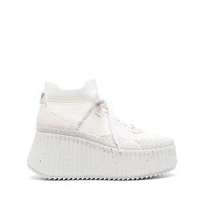 끌로에 white Nama 80 wedge sneakers CHC23A909Y0101 TP719820999