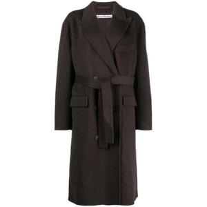 아크네 Grey Tie Waist Wool Coat FNWNOUTW000748 TP719812348