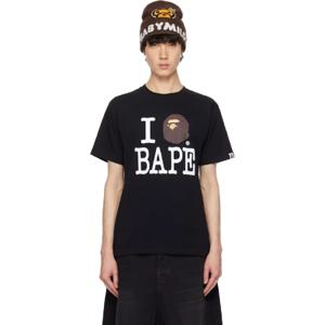 BAPE 티셔츠 블랙 아이 러브 베이프 티셔츠 242546M213083