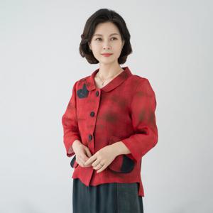 엄마옷 마담4060 나뭇잎생활한복자켓 여름자켓 -ZKC2506006-