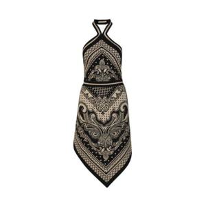 Balmain 백리스 니트 페이즐리 모노그램 드레스 CF1RD080KF74 GFEIVOIRENOIR TP944145035
