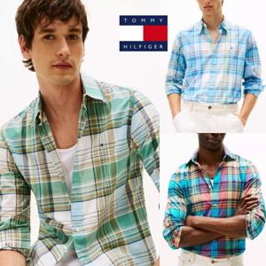 타미힐피거 TOMMY HILFIGER XM05182-XLG 남자 레귤러핏 마드라스 프린티드 셔츠