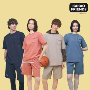 카카오프렌즈 25SS 남여공용 우븐 쿨셋업 반팔+반바지 세트