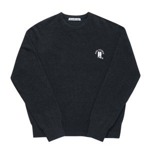 아크네스튜디오 B60293 DARK NAVY MELANGE 로고 자수 남성 니트
